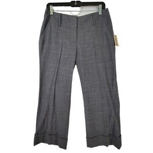 NWT Michael Kors Gray Wool Cropped Straight Leg Trouser Pants Vintage Size 6